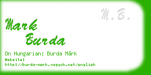 mark burda business card