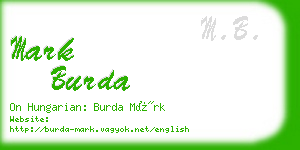 mark burda business card